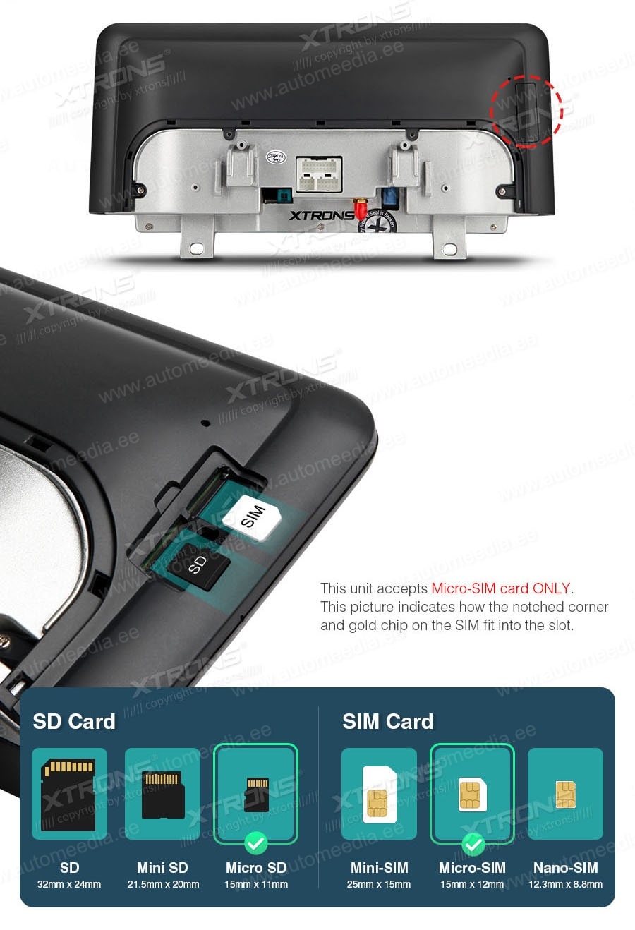 BMW 1. seeria E81 | E82 | E87 | E88 (2010-2012) iDrive CIC XTRONS QB1087CIS XTRONS QB1087CIS SIM kaardi pesaga 4G modem sisseehitatud