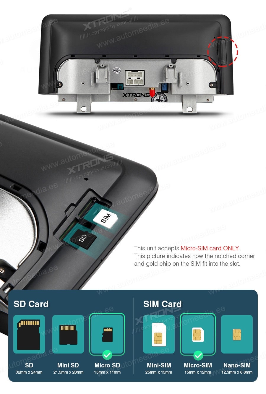 BMW X5 | X6 | F15 | F16 iDrive NBT (2014-2016) XTRONS QB10X5NBS XTRONS QB10X5NBS 4G Connectivity SIM slot built-in