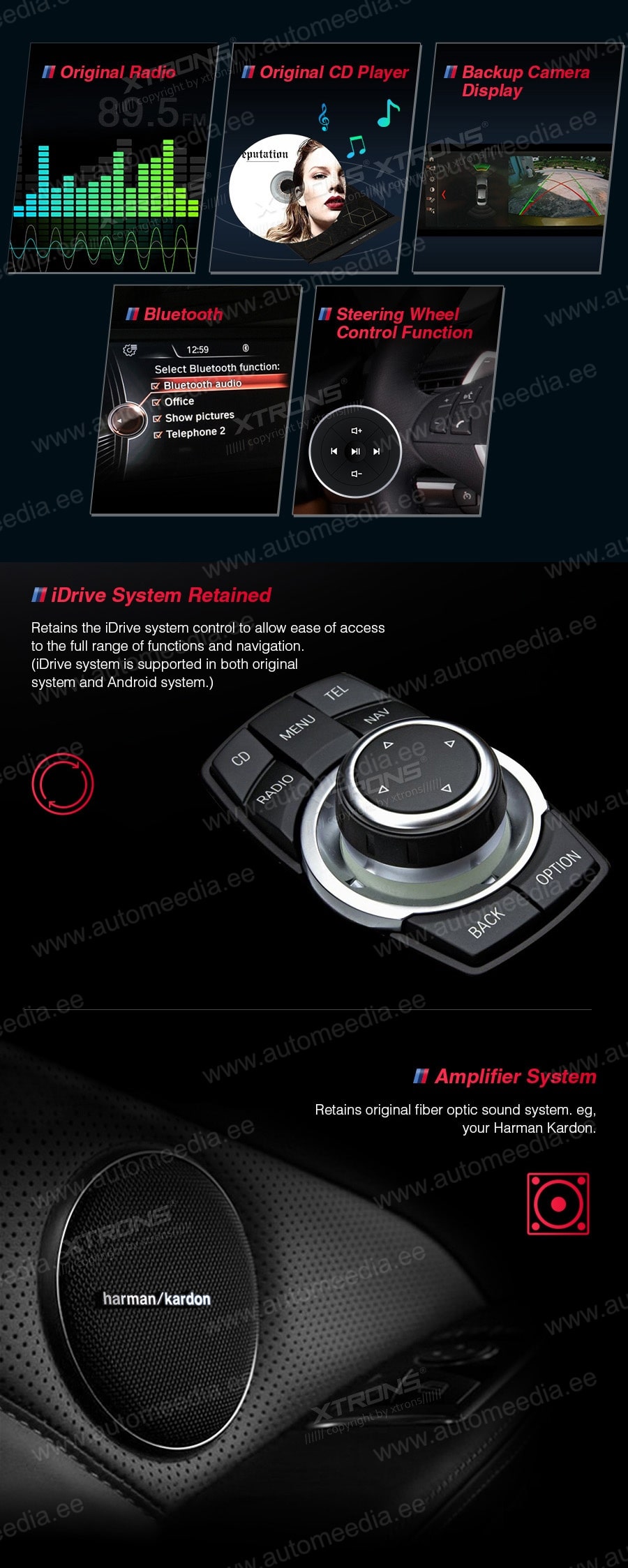 BMW X5 | X6 | F15 | F16 iDrive NBT (2014-2016) XTRONS QB10X5NBS XTRONS QB10X5NBS FM radio and USB SD player