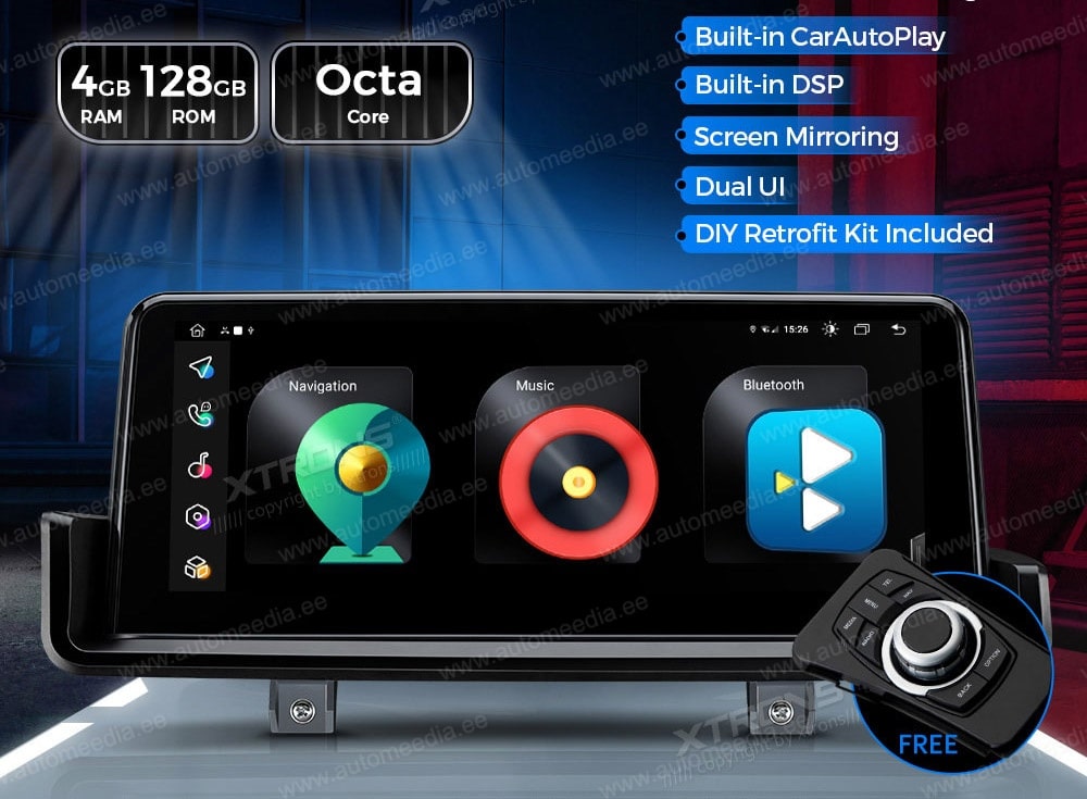 BMW 3. seeria E90 | E91 | E92 | E93 (2005-2012) ilma originaal ekraanita autole XTRONS QFB1090UN_L Штатная магнитола Android