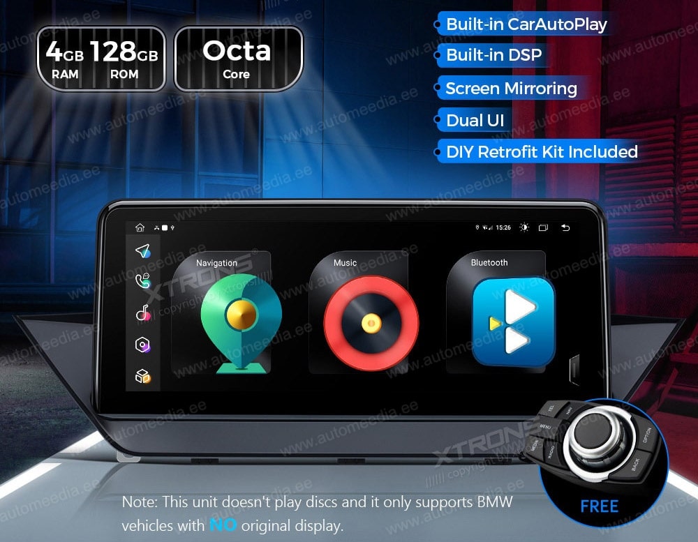 BMW X1 E84 (2009-2015) ilma originaal ekraanita autole XTRONS QFB10X1UN Car multimedia GPS player with Custom Fit Design