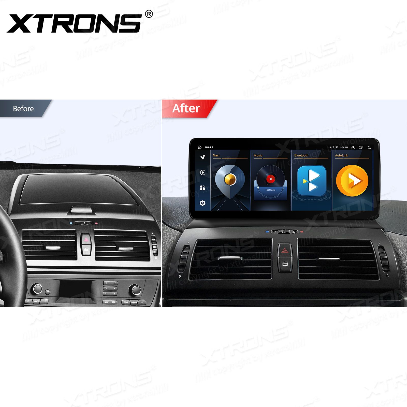 BMW X3 E83 (2004-2009) w/o orig. screen mudelipõhine Android 13 GPS autoraadio ja multimeedia keskus