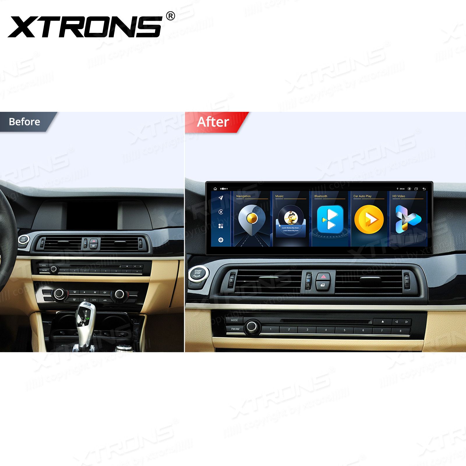 BMW 5. ser. BMW F10 | F11 iDrive CIC (2010-2012) kahesüsteemne, originaalraadio säilitav Android 13 GPS autoraadio ja multimeedia keskus