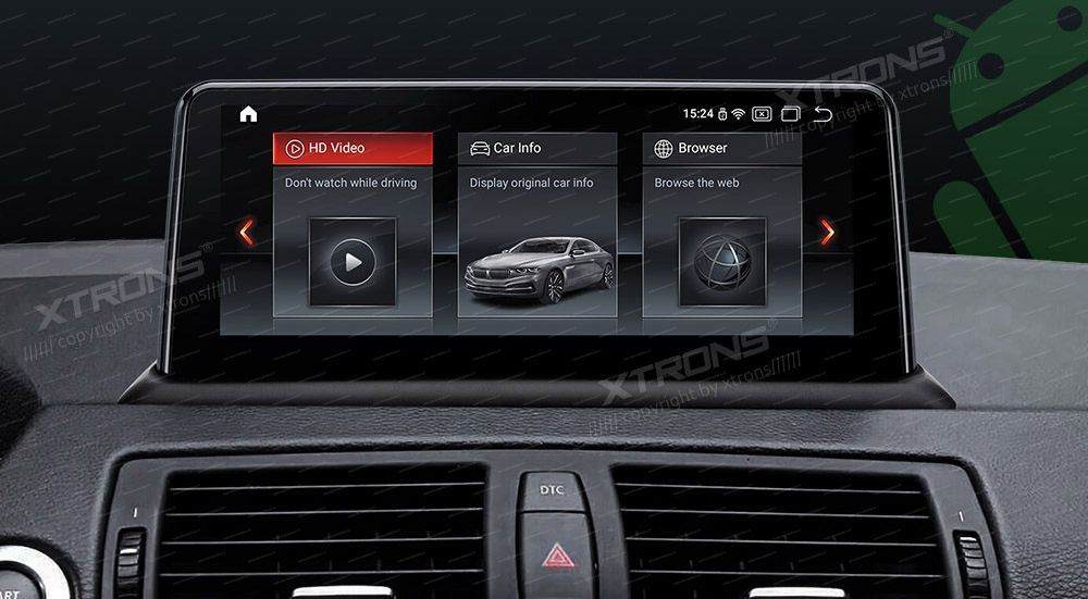 BMW 1. ser. E81 | E82 | E87 | E88 (2004-2012) w/o orig. Screen  XTRONS QPB1087UN_L merkkikohtainen Android GPS multimedia näyttö