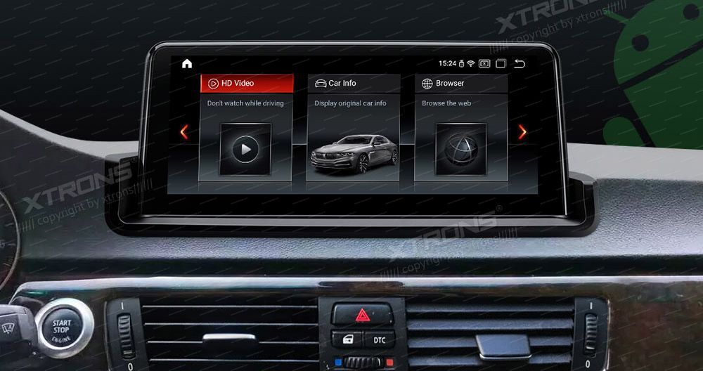 BMW 3. ser. E90 | E91 | E92 | E93 (2005-2012) w/o orig. screen XTRONS QPB1090UN_L merkkikohtainen Android GPS multimedia näyttö