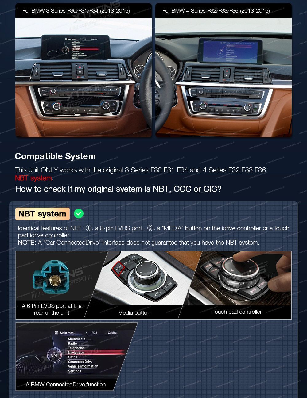 BMW 3.ser | BMW 4.ser | F30 | F32 | (2013-2016)  совместимость мультимедийного радио в зависимости от модели автомобиля