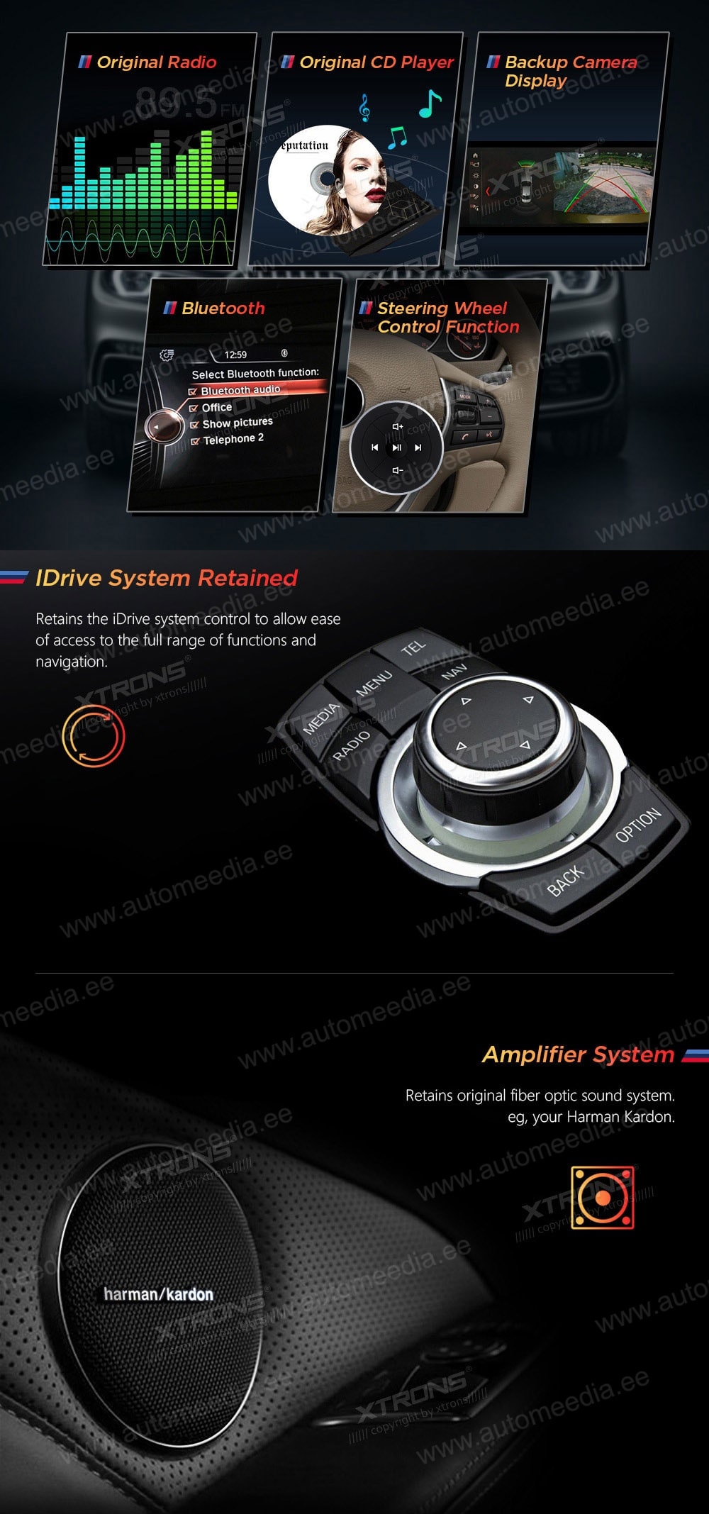 BMW 3.ser | BMW 4.ser | F30 | F32 | (2013-2016) XTRONS QSB10NBTH XTRONS QSB10NBTH FM-радио и USB SD-плеер