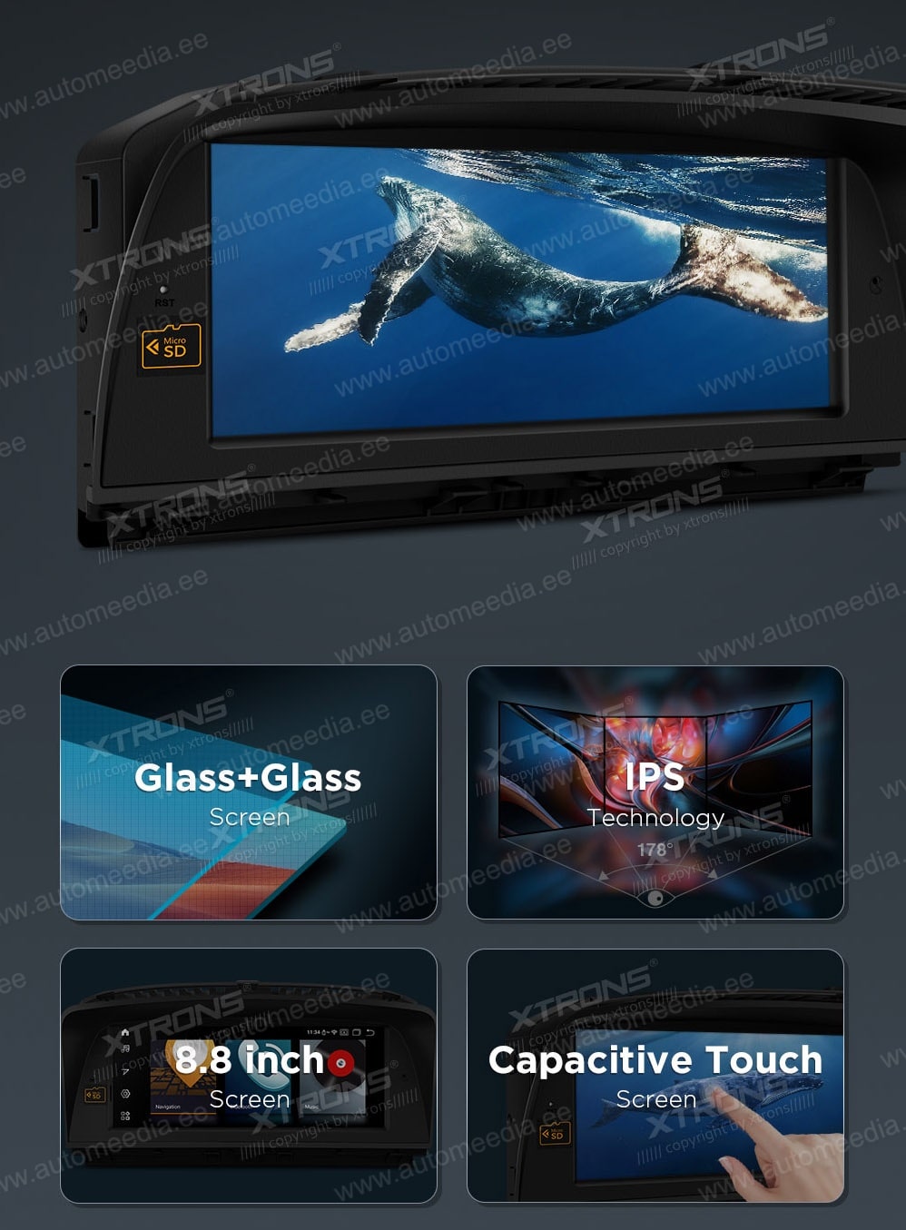 BMW 7.ser | E65 | E66 | Original CCC system (2001-2008)  XTRONS QSB8065CC XTRONS QSB8065CC 1080P Video Touch Screen