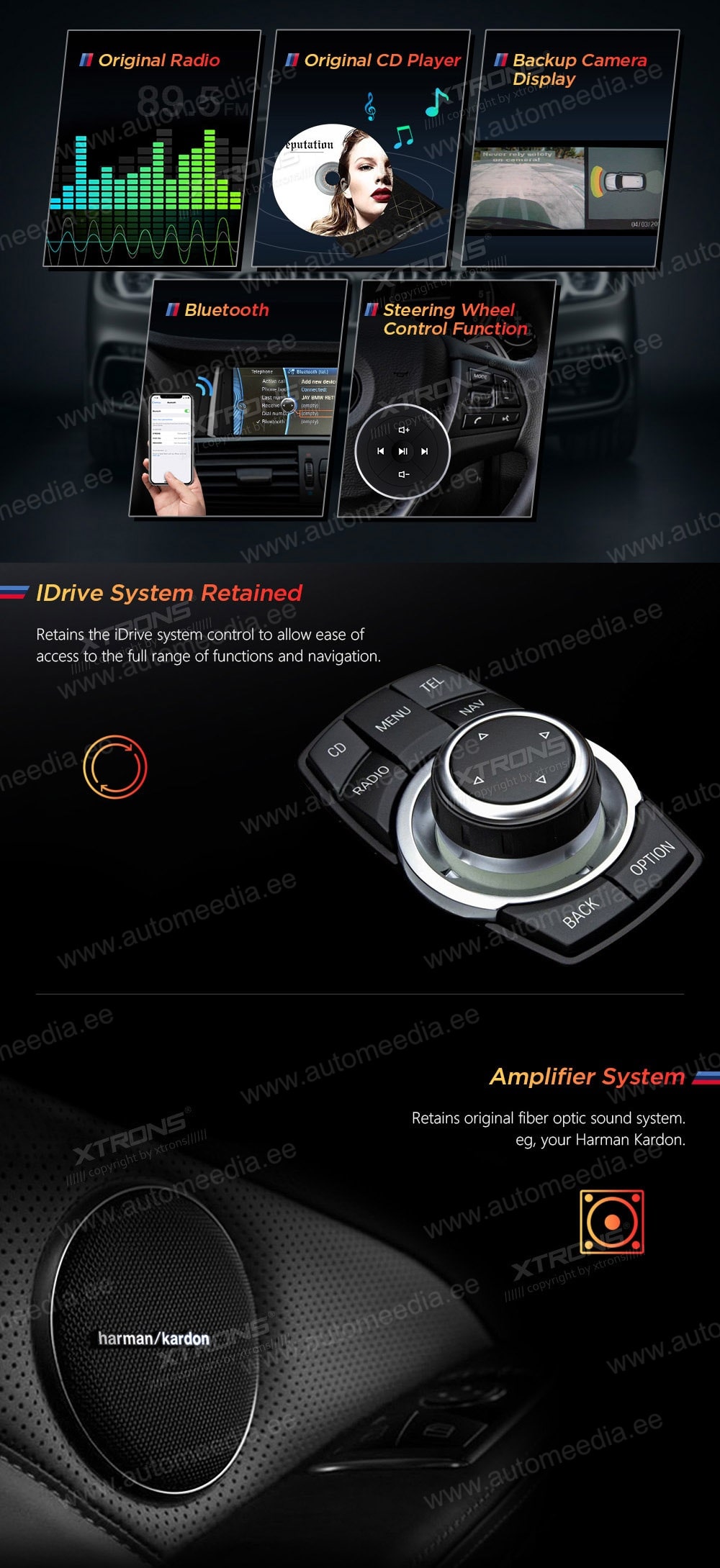 BMW X3 F25 iDrive CIC (2011-2013)  XTRONS QSB80X3CI XTRONS QSB80X3CI FM radio and USB SD player