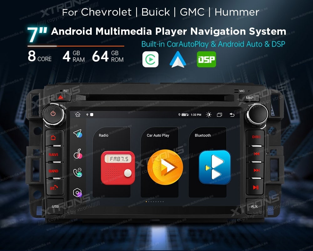 Chevrolet | Buick | GMC | HUMMER  XTRONS MA70JCC merkkikohtainen Android GPS multimedia näyttösoitin