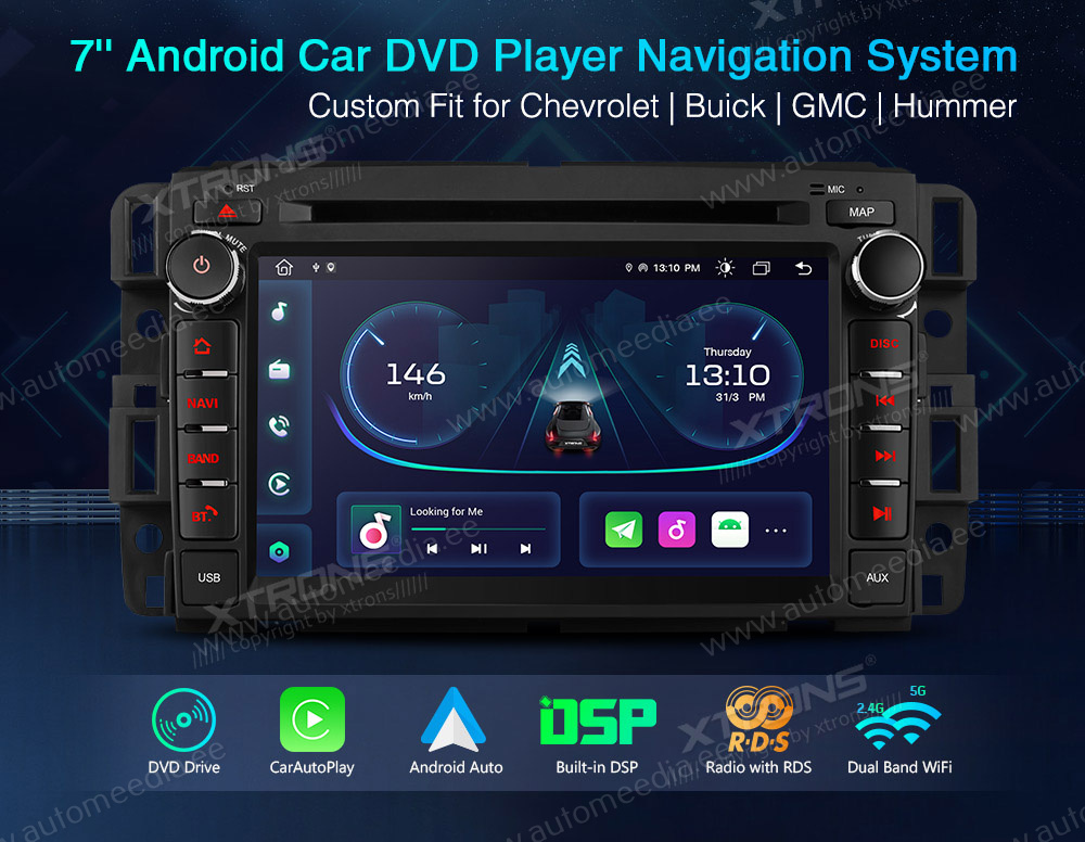 Chevrolet | Buick | GMC | HUMMER  XTRONS PE72JCC merkkikohtainen Android GPS multimedia näyttösoitin