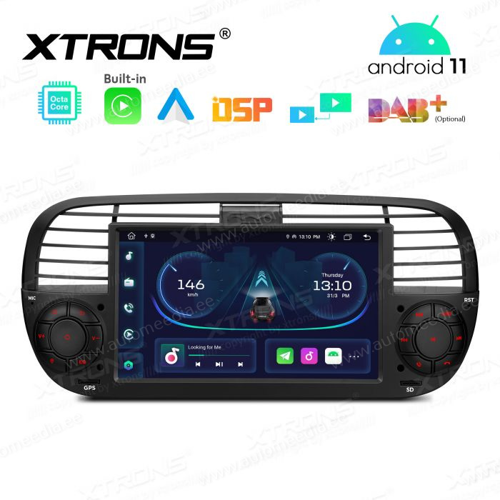 Fiat 500 (2007-2015) Android 12  | GPS auto radio un multimediju centrs