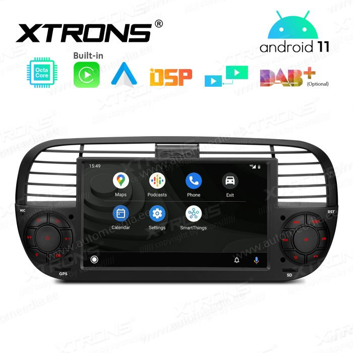 Fiat 500 (2007-2015) mudelipõhine Android 12 GPS autoraadio ja multimeedia keskus