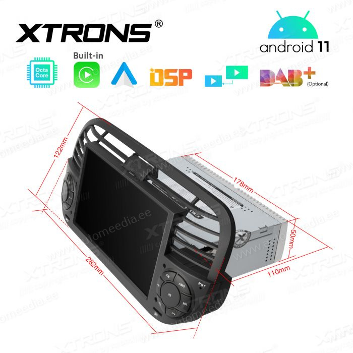 Fiat 500 (2007-2015) mudelipõhine Android 12 GPS autoraadio ja multimeedia keskus