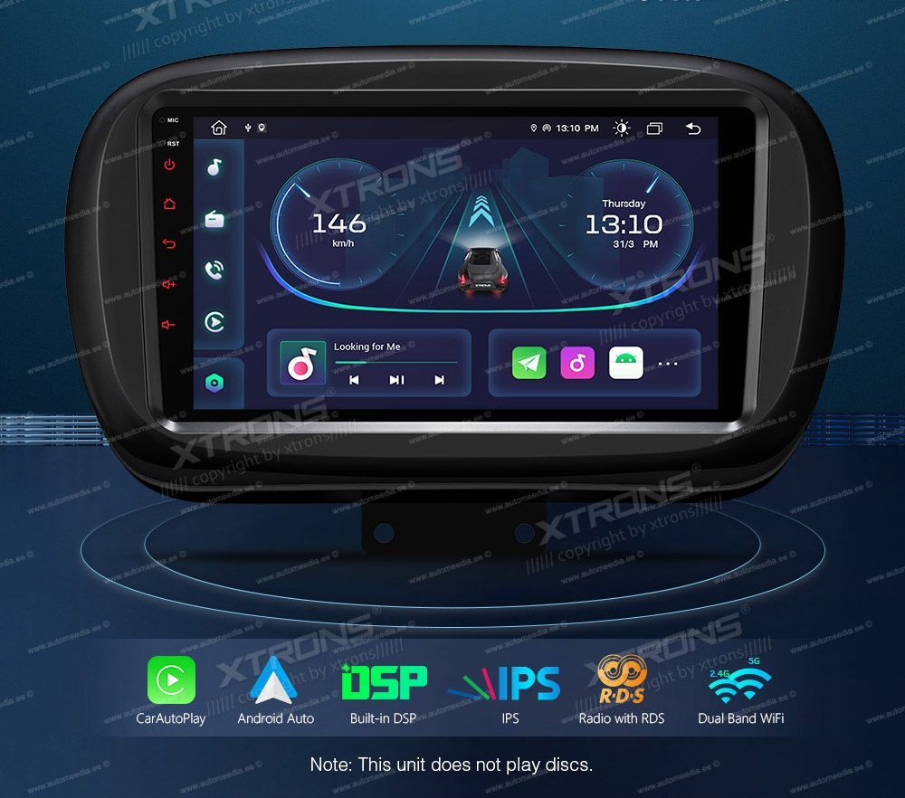 Fiat 500X (2015-2020) XTRONS PEP9150XF merkkikohtainen Android GPS multimedia näyttösoitin