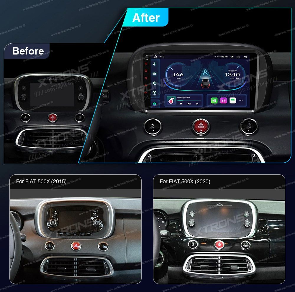 Fiat 500X (2015-2020)  совместимость мультимедийного радио в зависимости от модели автомобиля