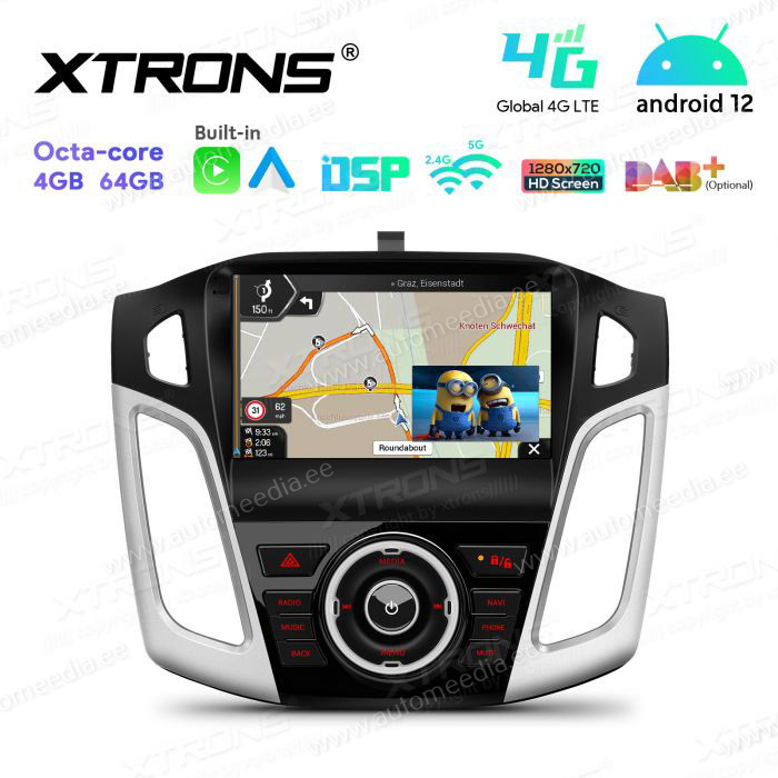Ford Focus (2012-2017) mudelipõhine Android 12 GPS autoraadio ja multimeedia keskus