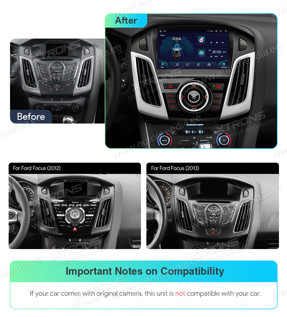 Ford Focus (2012-2017)  совместимость мультимедийного радио в зависимости от модели автомобиля