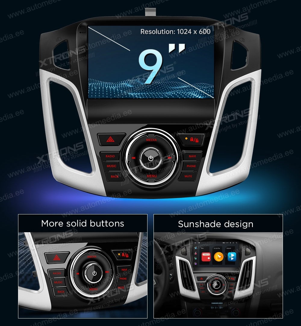 Ford Focus (2012-2017) XTRONS PMA90FSFB merkkikohtainen Android GPS multimedia näyttösoitin