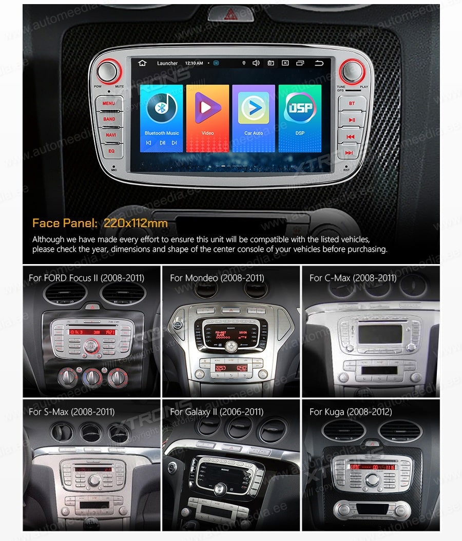 Ford (2008-2012) | Mondeo | S-Max | C-Max | Galaaxy | Connect XTRONS PSF70FSFL_S XTRONS PSF70FSFL_S совместимость мультимедийного радио в зависимости от модели автомобиля