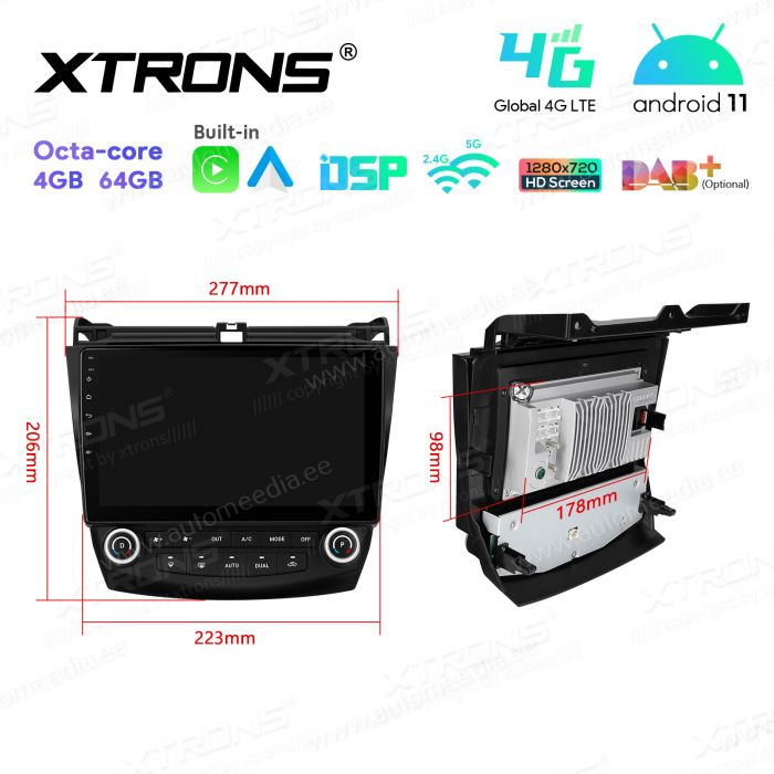 Honda Accord (2002-2008) mudelipõhine Android 12 GPS autoraadio ja multimeedia keskus