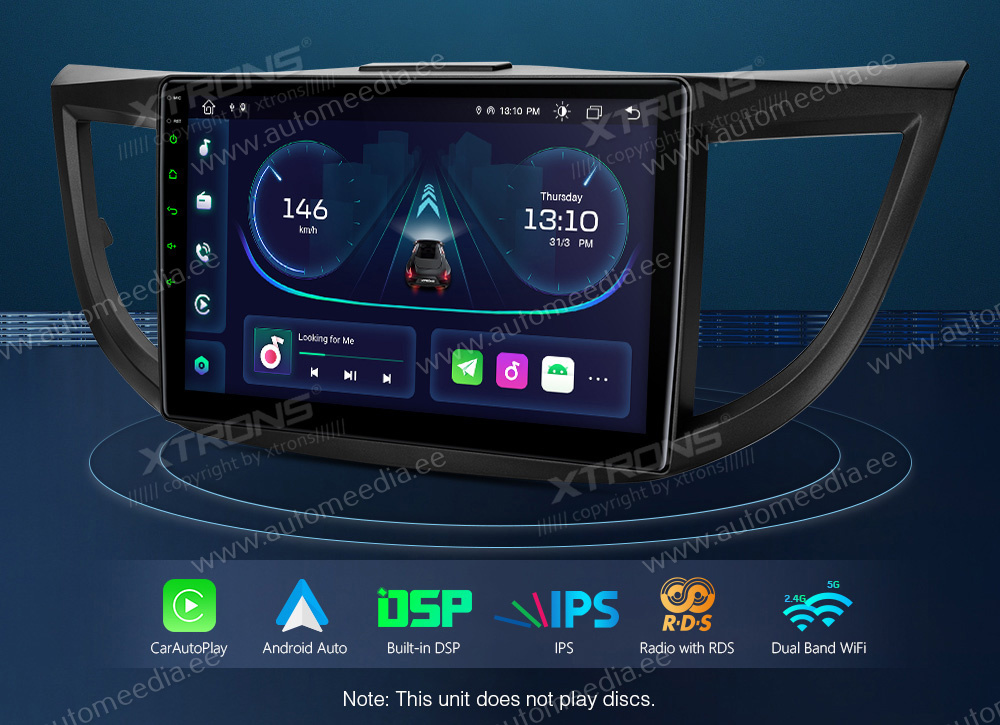 Honda CRV (2012-2016)  XTRONS PEP12CRNH merkkikohtainen Android GPS multimedia näyttösoitin