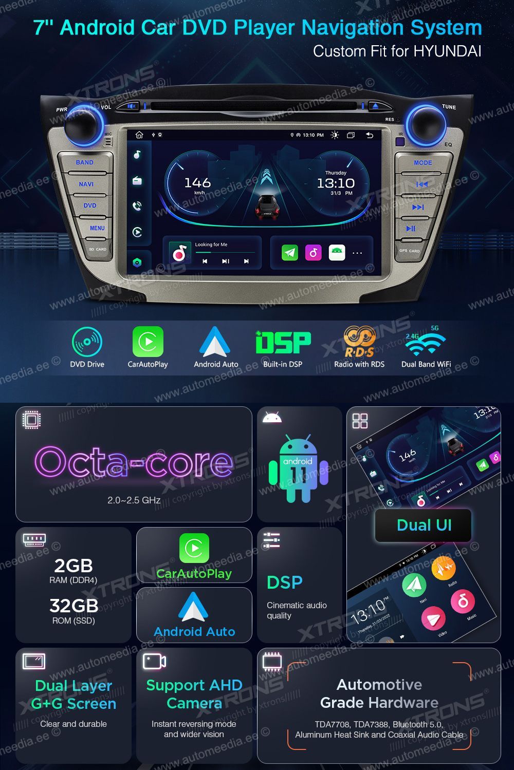 XTRONS PE7135H Mudelikohane android multimeediakeskus gps naviraadio