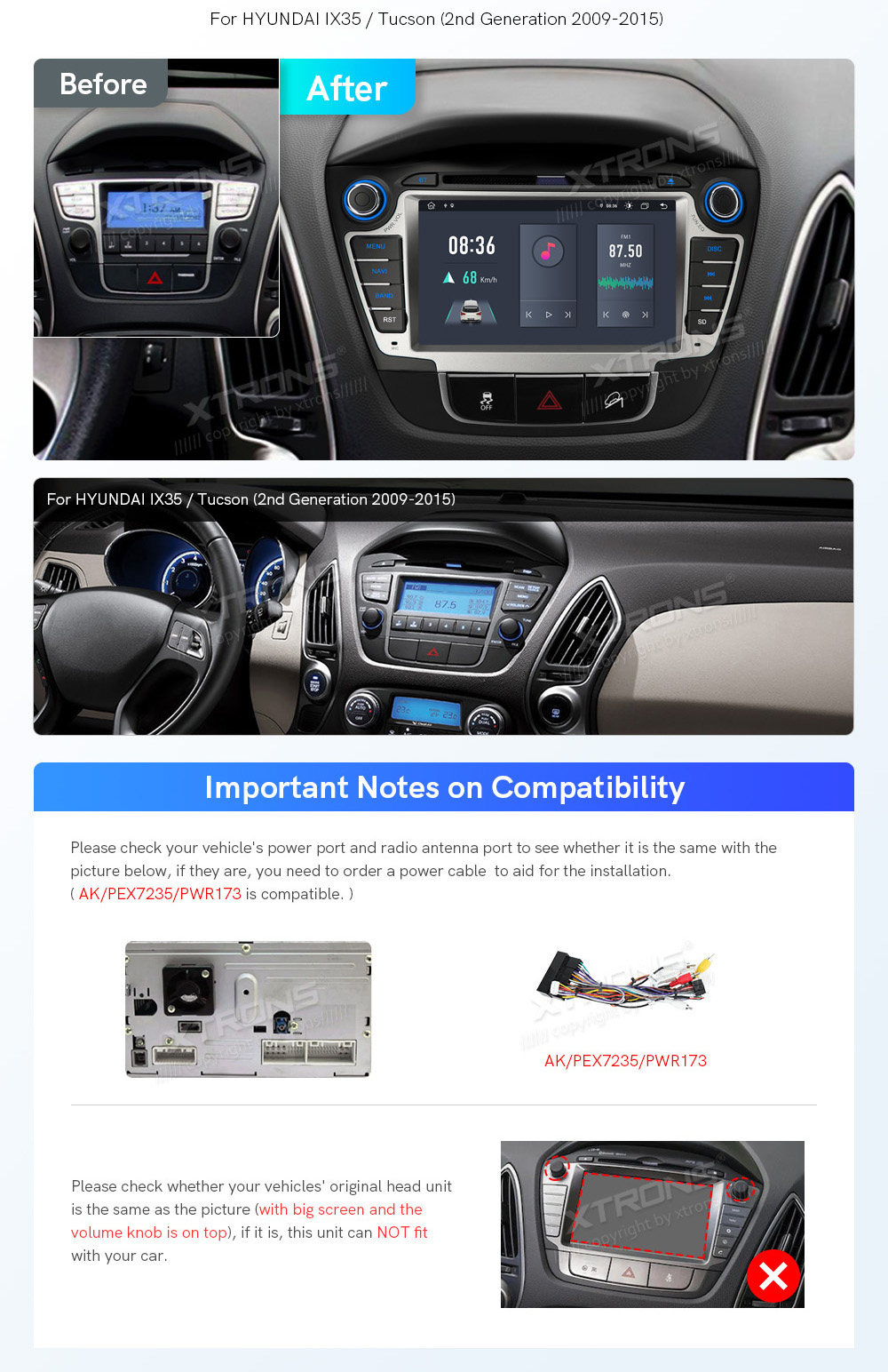 HYUNDAI ix35 (2009-2015)  custom fit multimedia radio suitability for the car