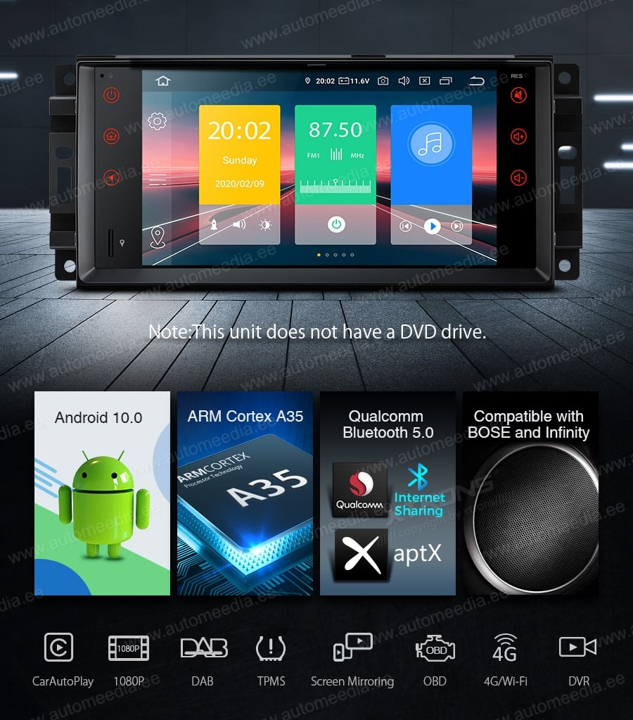 JEEP | DODGE | Chrysler XTRONS IN70WRJL Car multimedia GPS player with Custom Fit Design