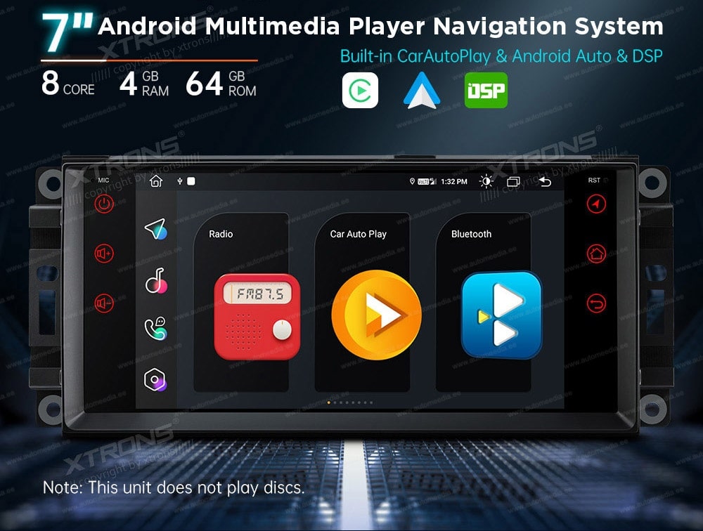 Jeep | Dodge | Chrysler | Grand Cherokee | Compass | Pateiot | 300C XTRONS MA70WRJL Mudelikohane android multimeediakeskus gps naviraadio