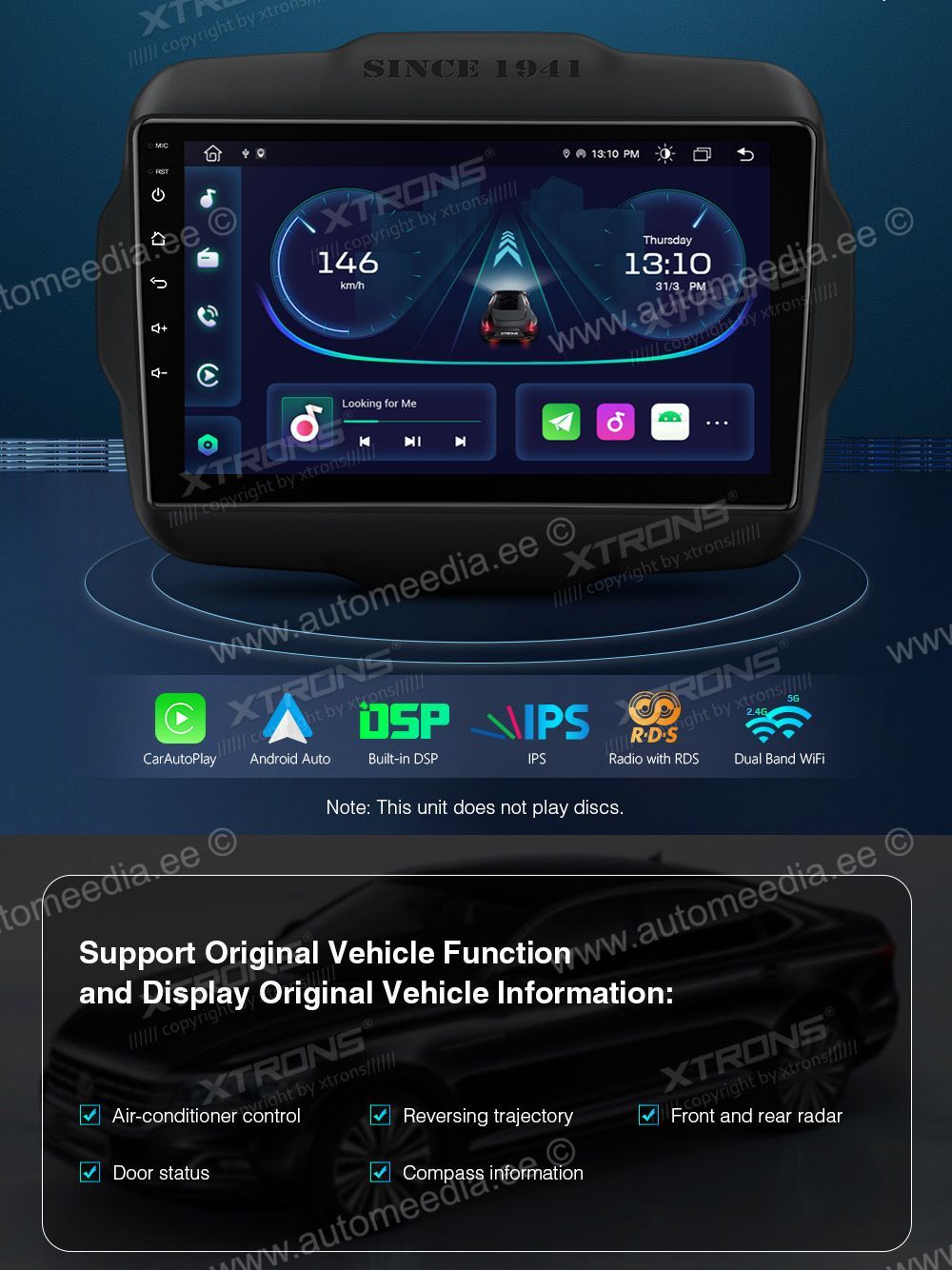 XTRONS PEP91RGJ Mudelikohane android multimeediakeskus gps naviraadio