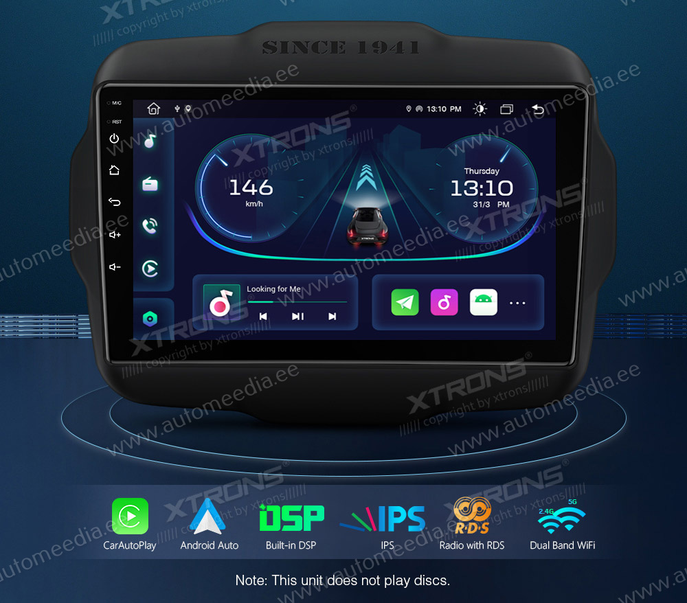 Jeep Renegade (2015-2020)  XTRONS PEP92RGJ merkkikohtainen Android GPS multimedia näyttösoitin