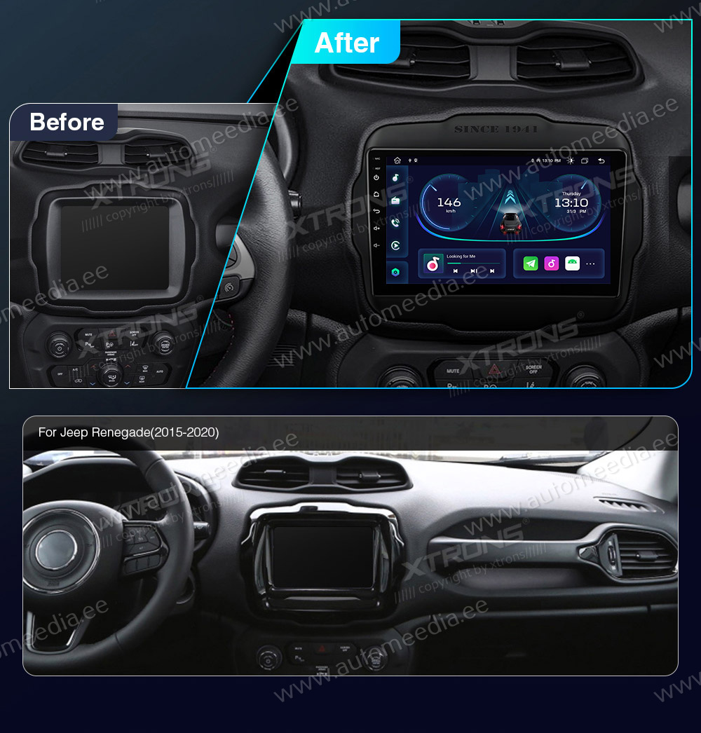 Jeep Renegade (2015-2020)  custom fit multimedia radio suitability for the car