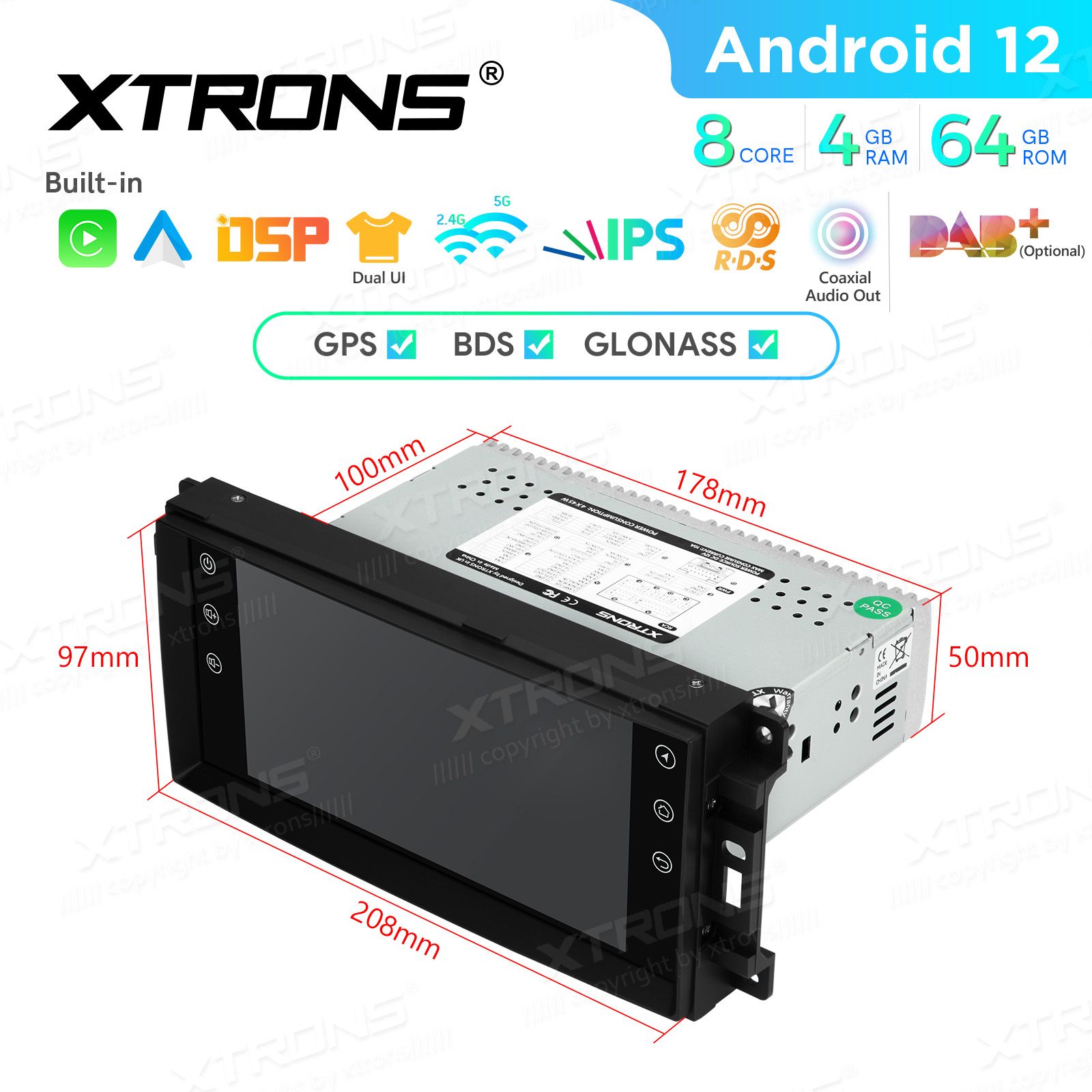 Jeep | Dodge | Chrysler | Grand Cherokee | Compass | Patriot | 300C mudelipõhine Android 12 GPS autoraadio ja multimeedia keskus