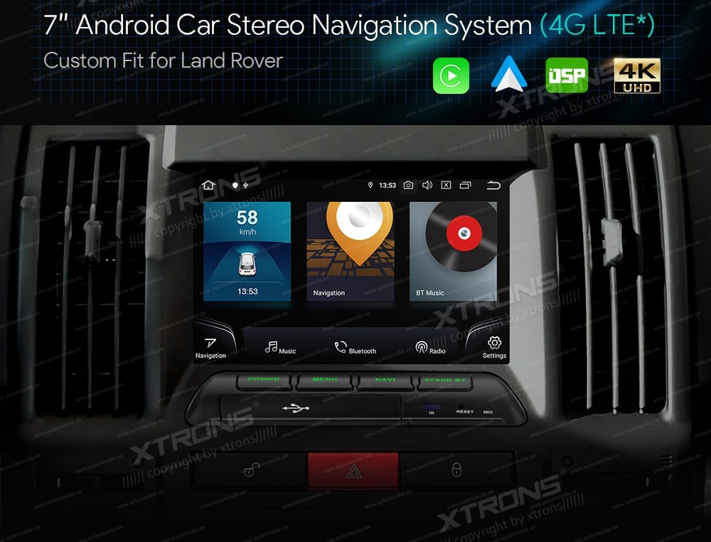 Land Rover Freelander 2 (2007-2012)  XTRONS IQ70DLRL merkkikohtainen Android GPS multimedia näyttösoitin