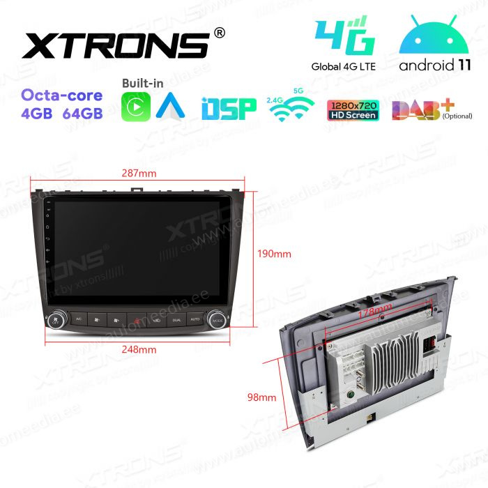 Lexus IS200 | IS300 | IS350 (2006-2012) mudelipõhine Android 12 GPS autoraadio ja multimeedia keskus