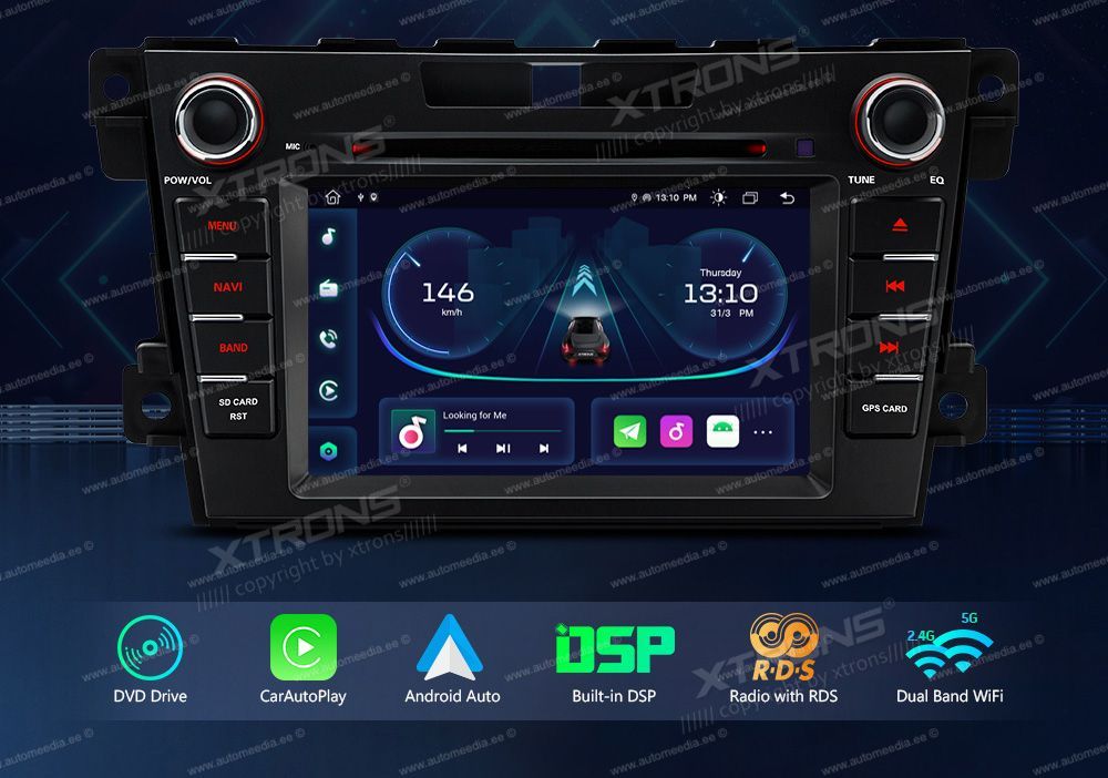 Mazda CX7 (2007-2012)  XTRONS PE71CX7M merkkikohtainen Android GPS multimedia näyttösoitin