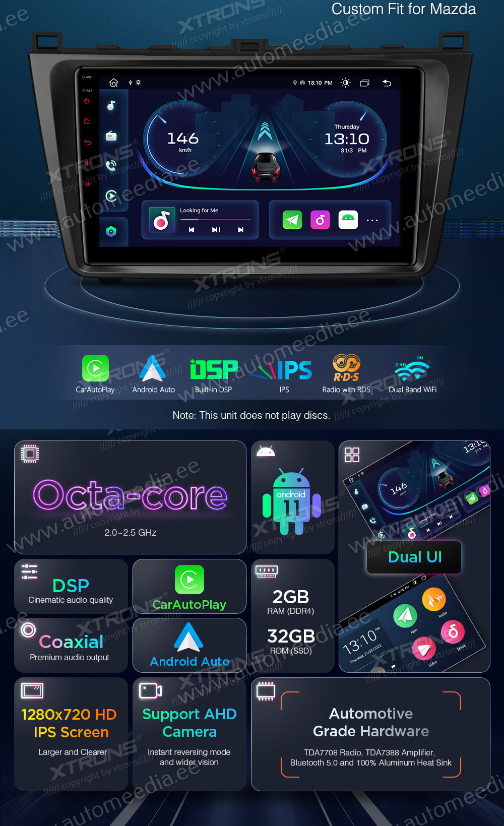 XTRONS PEP92M6M Mudelikohane android multimeediakeskus gps naviraadio