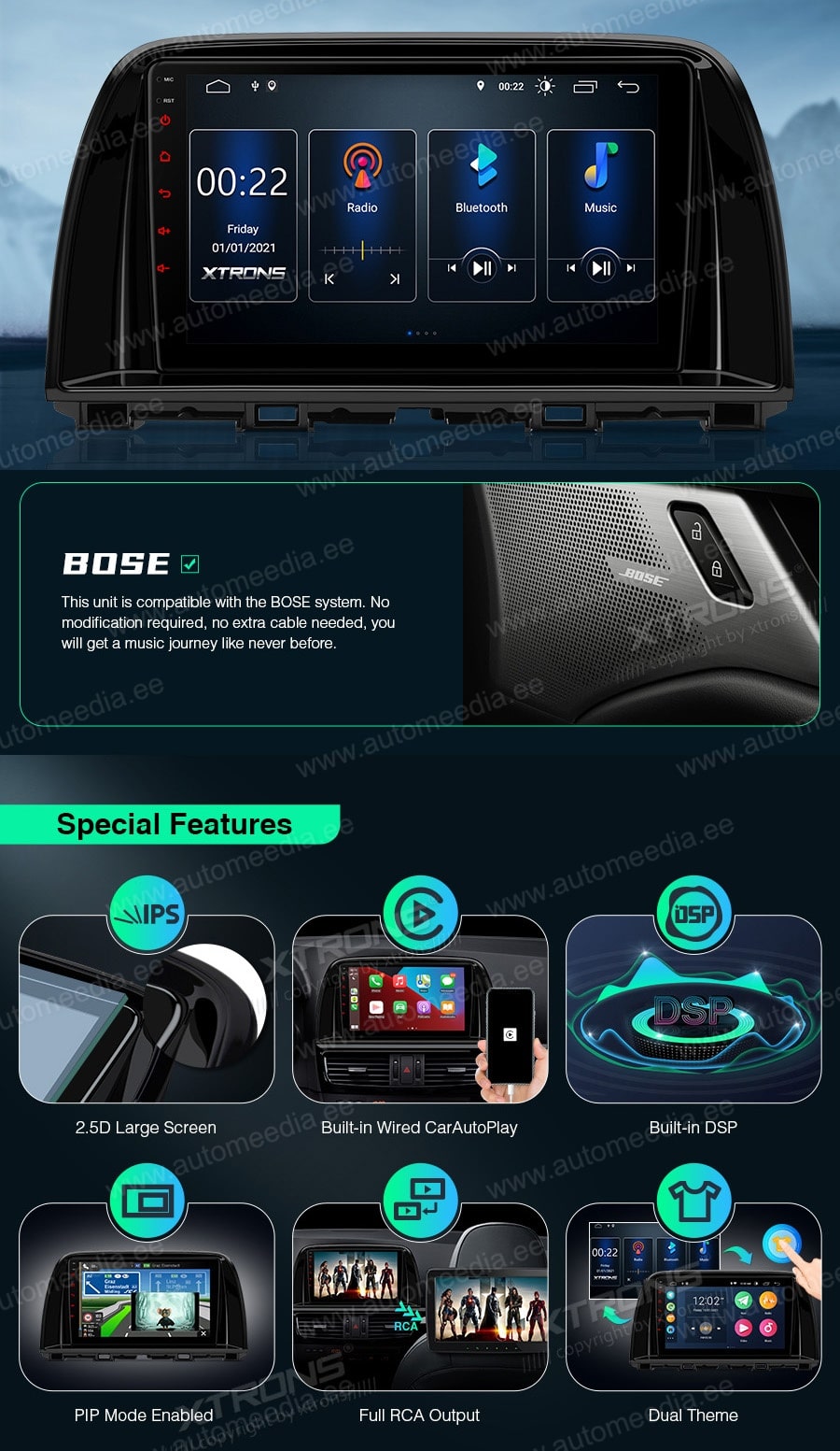 Mazda CX-5 (2012-2017) XTRONS PSP90CX5M Штатная магнитола Android