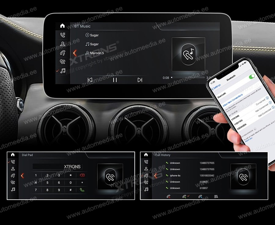 Mercedes-Benz A-Class | GLA | CLA | W176 | C117 | X156 (2016-2018)  XTRONS QSM1250A XTRONS QSM1250A Hands Free calls & HD music stream