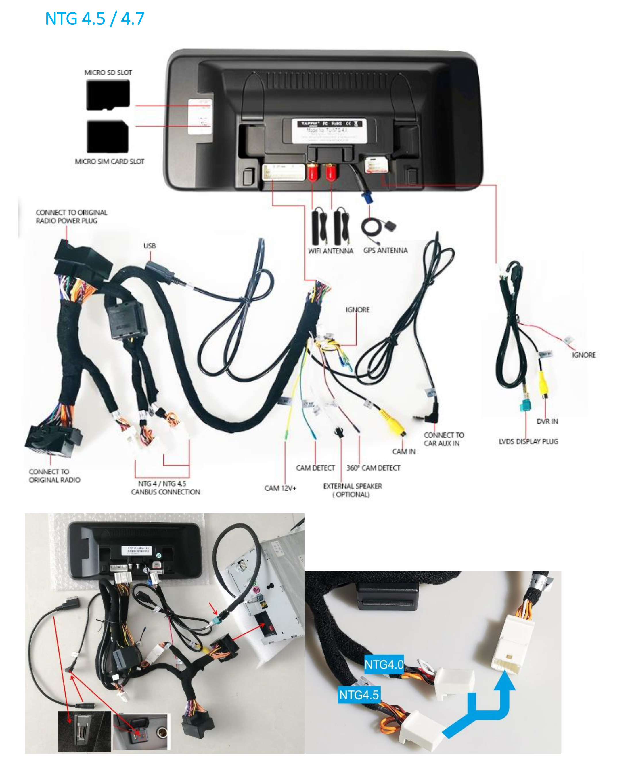 Mercedes-Benz B Class | W246 | 2011-2014 (NTG4.5)  Automedia ZFA6130 Automedia ZFA6130 Wiring Diagram and size