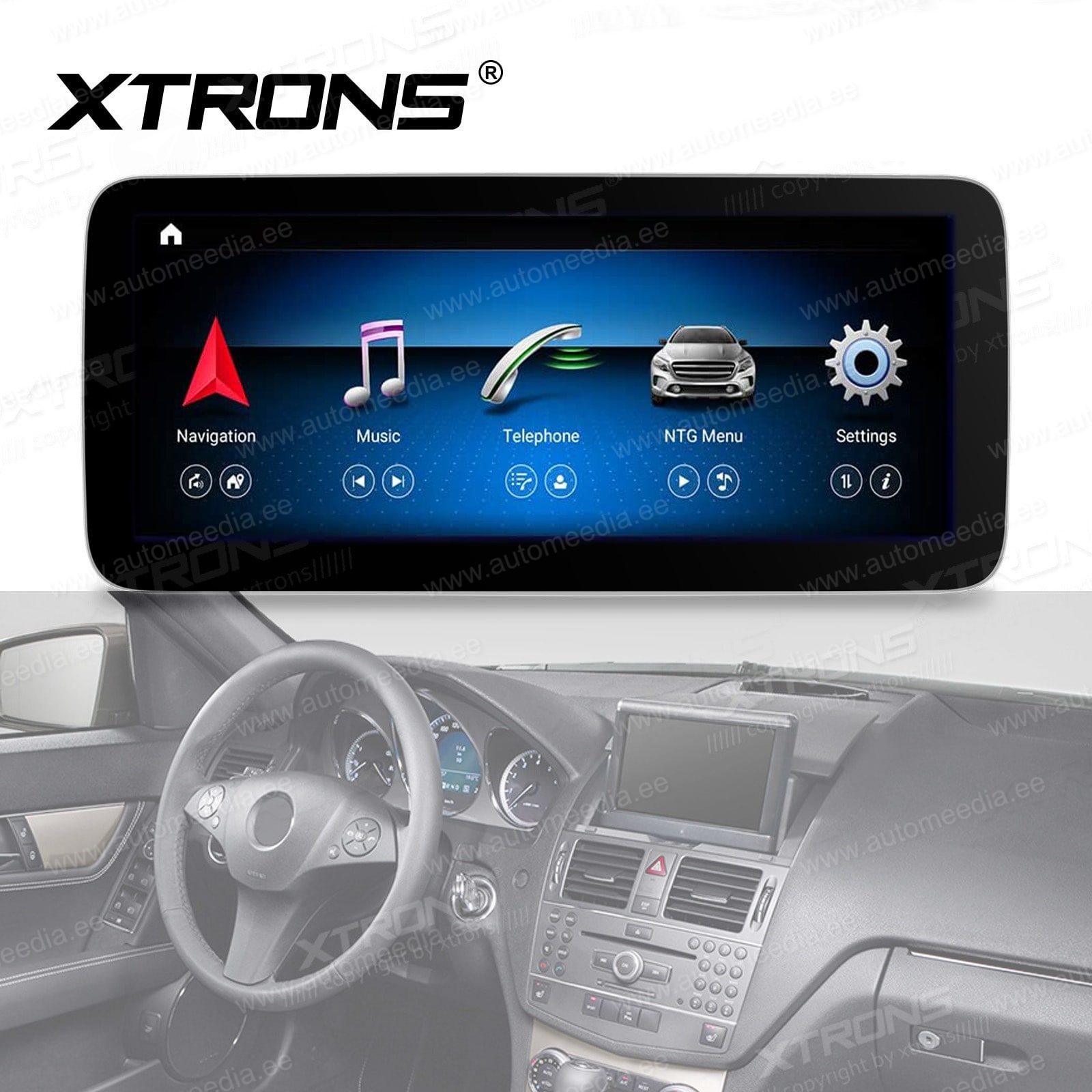 Mercedes-Benz C-Class | W204 (2008-2010) | NTG4.0 (2007-2010) Android 12 Car Multimedia Player with GPS Navigation