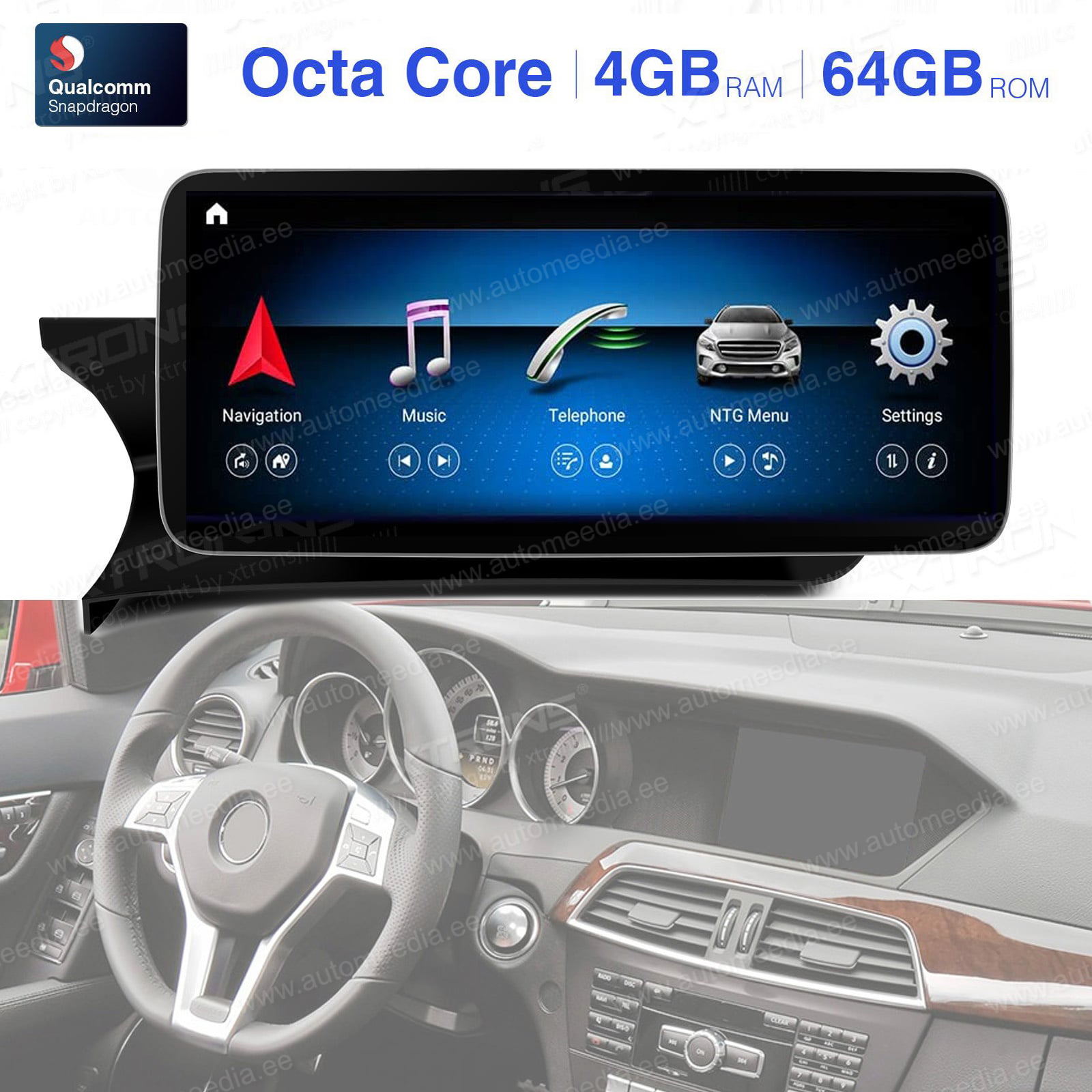 Mercedes-Benz C-Class ( 2011-2014) | W204 | NTG4.5 | NTG4.7 Android 12 Car Multimedia Player with GPS Navigation