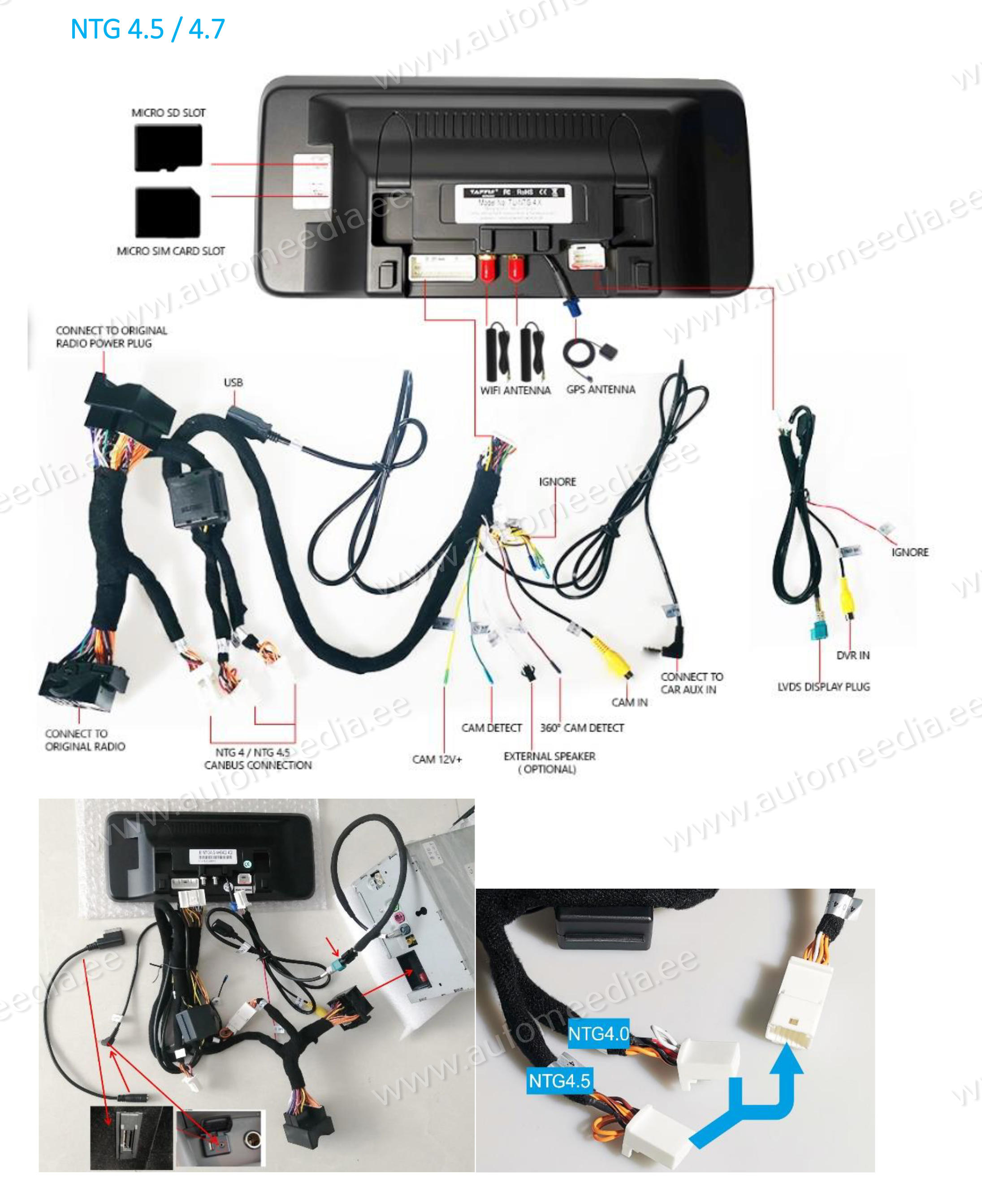 Mercedes-Benz CLS Class | 2011 - 2013 (NTG4.5)  Automedia ZFA6126 Automedia ZFA6126 Wiring Diagram and size