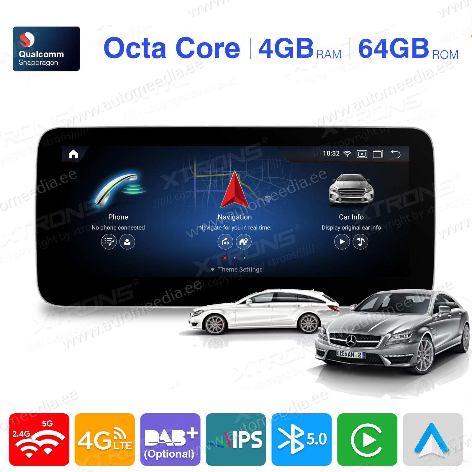 Mercedes-Benz CLS Class | 2011 - 2013 (NTG4.5) Android 11 Car Multimedia Player with GPS Navigation