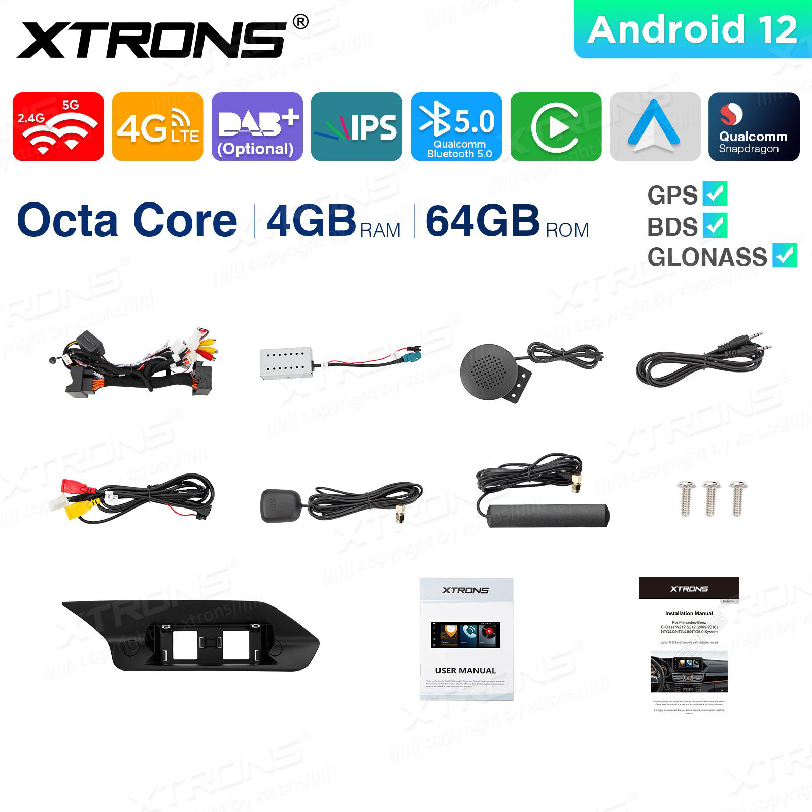 Mercedes-Benz E-Class (2010-2012) | W212 | NTG4.0 mudelipõhine Android 12 GPS autoraadio ja multimeedia keskus