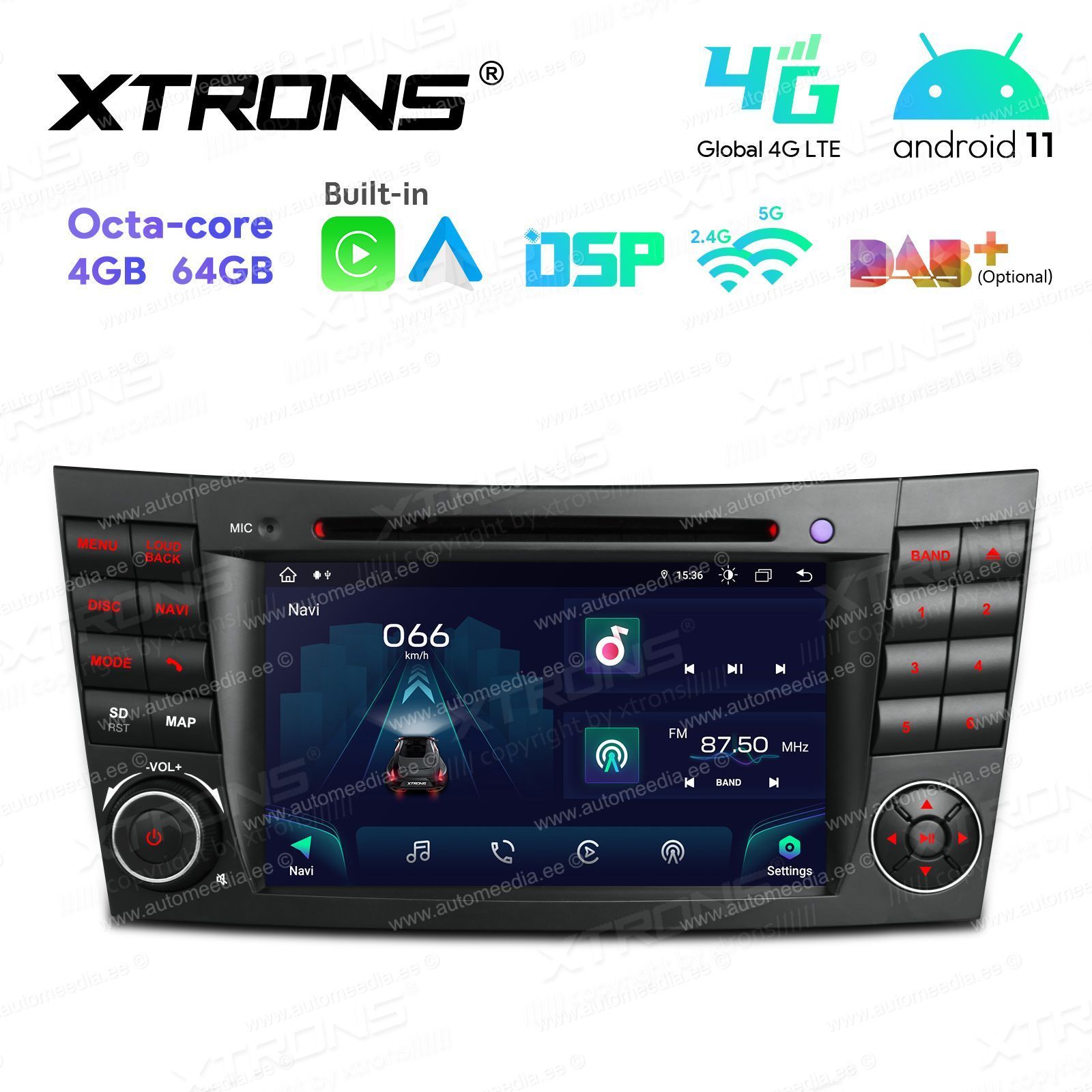 Mercedes-Benz E-Class W211 (2002-2008) | CLS W219 (2005-2006) mudelipõhine Android 11 GPS autoraadio ja multimeedia keskus