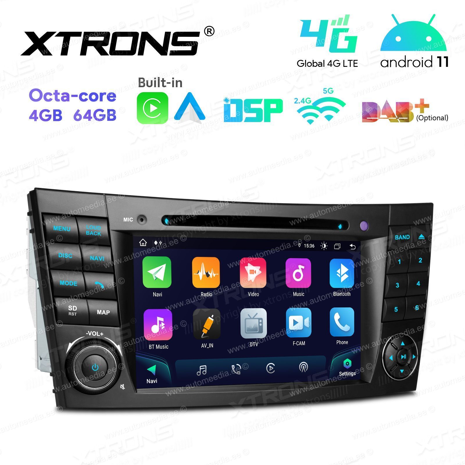 Mercedes-Benz E-Class W211 (2002-2008) | CLS W219 (2005-2006) mudelipõhine Android 11 GPS autoraadio ja multimeedia keskus