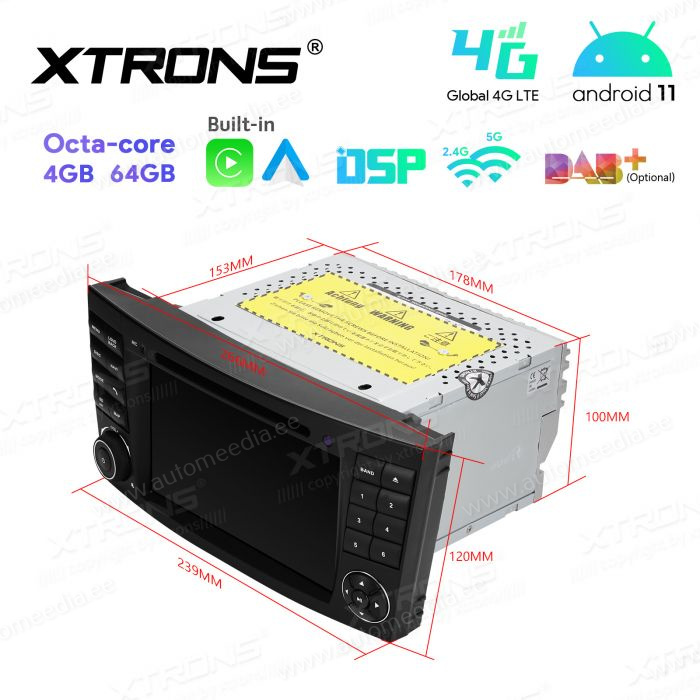 Mercedes-Benz E-Class W211 (2002-2008) | CLS W219 (2005-2006) mudelipõhine Android 12 GPS autoraadio ja multimeedia keskus