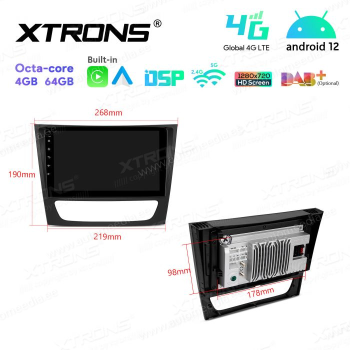 Mercedes-Benz E-Class W211 (2002-2008) | CLS W219 (2005-2006) mudelipõhine Android 12 GPS autoraadio ja multimeedia keskus